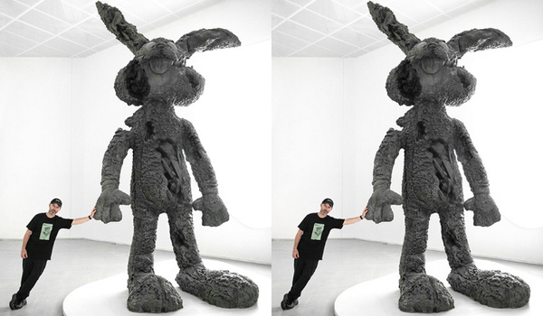 Daniel Arsham 在上海展出其最大雕塑作品，重量級兔子來襲