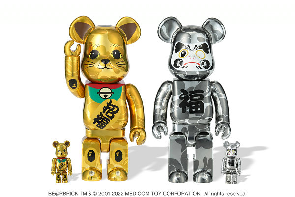 BAPE x MEDICOM TOY 聯(lián)名新年限定款 BE@RBRICK 玩偶系列釋出